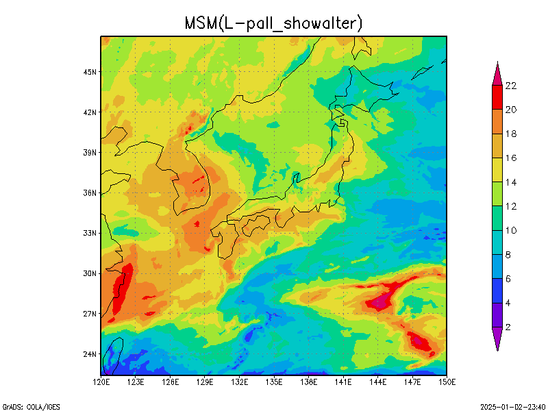 数値予報モデル MSM SSI   予想図