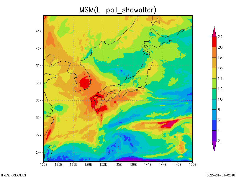 数値予報モデル MSM SSI   予想図