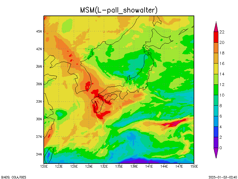 数値予報モデル MSM SSI   予想図