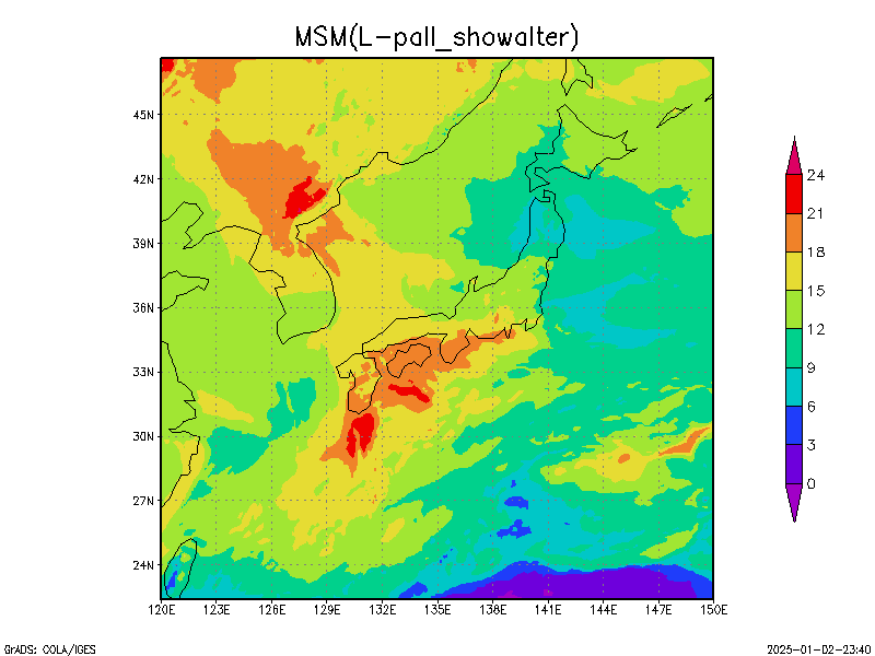 数値予報モデル MSM SSI   予想図