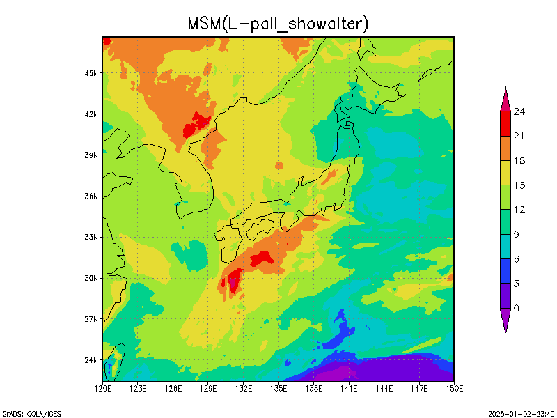 数値予報モデル MSM SSI   予想図