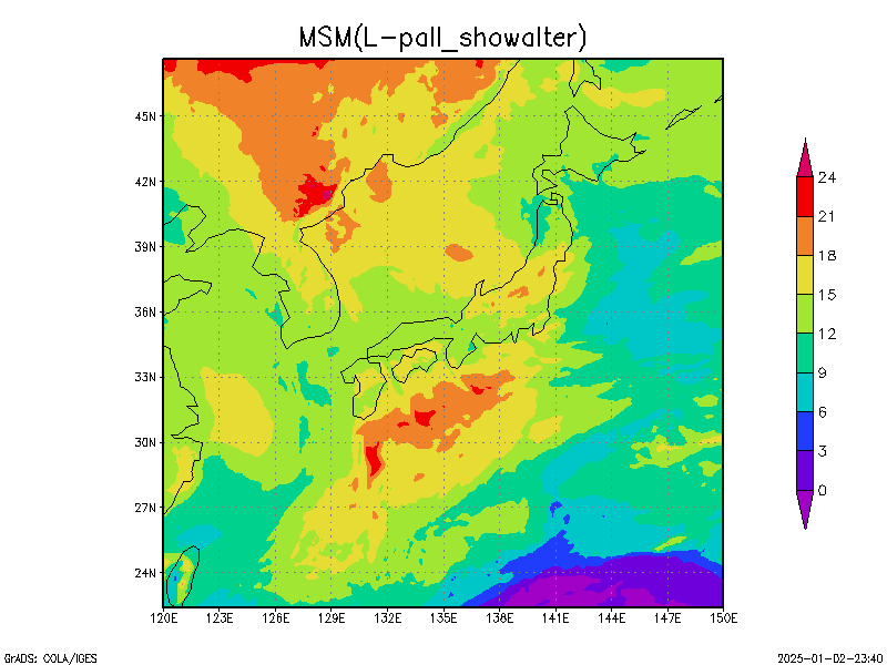 数値予報モデル MSM SSI   予想図