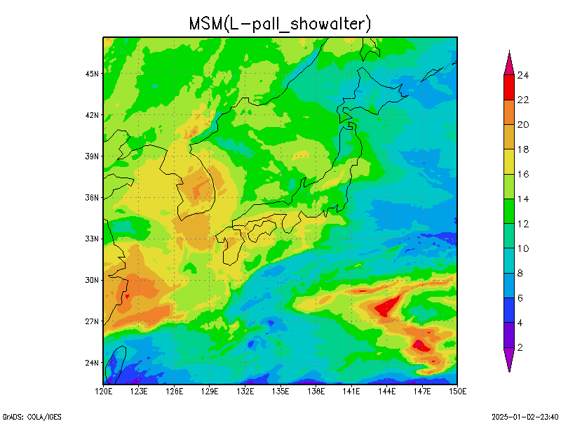 数値予報モデル MSM SSI   予想図