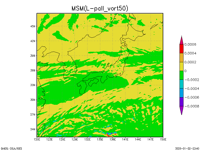 数値予報モデル MSM 渦度   予想図